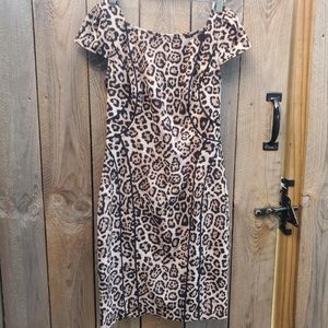 Victoria's Secret Cap Sleeve Leopard Print Dress Women's Size 4 EUC